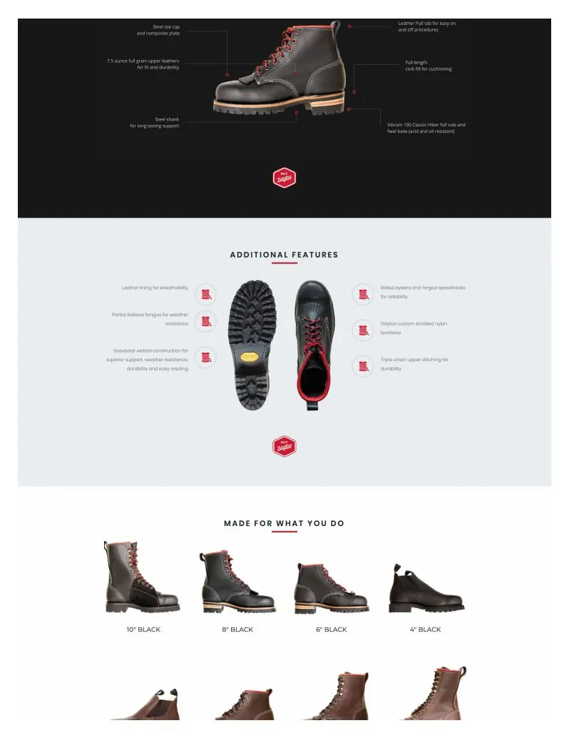 The full Dayton landing page