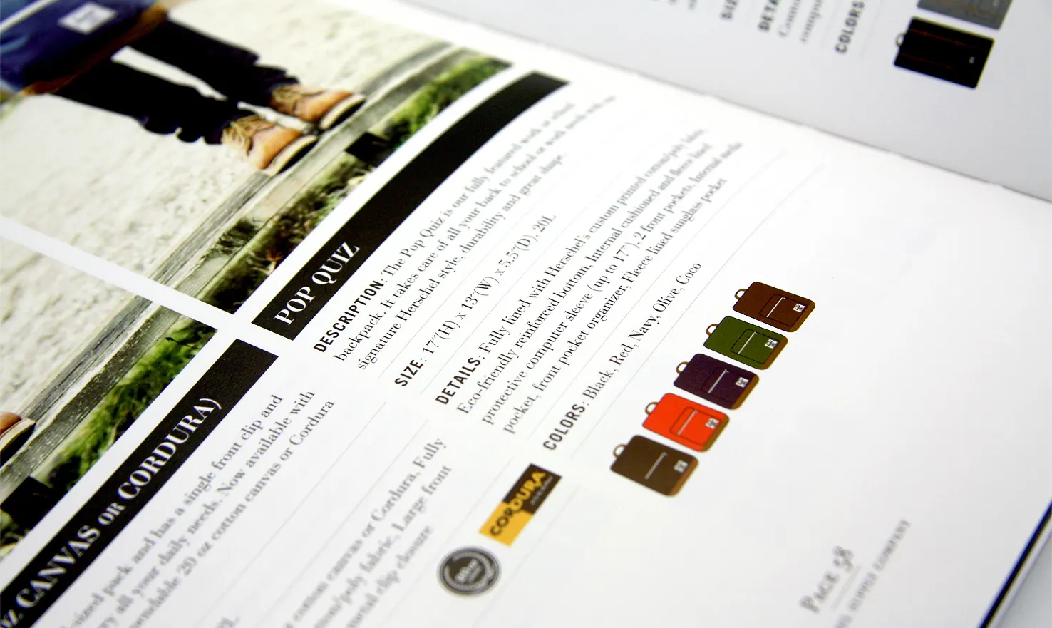 Herschel product catalogue pages