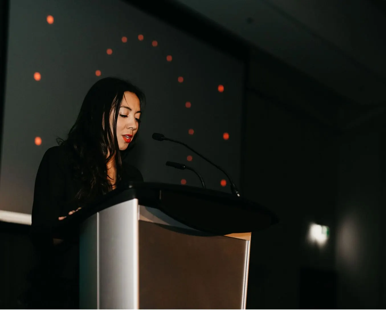 A presenter speaking at the virtual kick-off