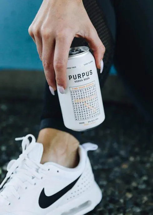 A Purpus can held next to a sneaker