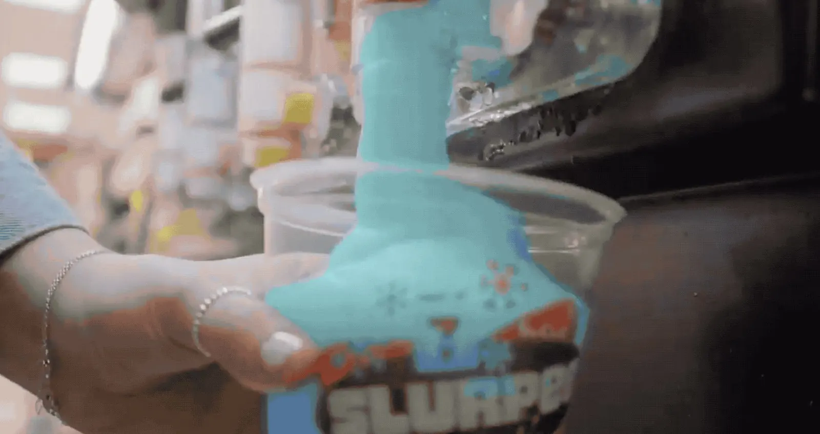 Close up of a Slurpee cup