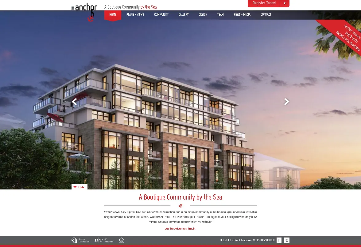 The Anchor website home page