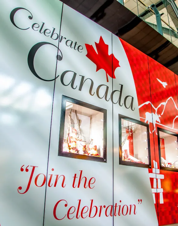 Celebrate Canada window graphics